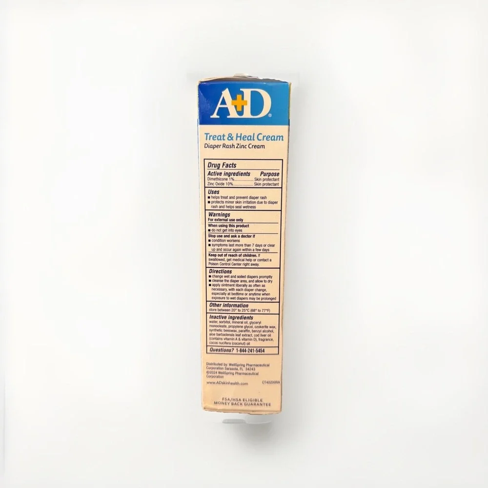 A+D Treat & Heal Diaper Rash Zinc Cream Dimethicone‎ Aloe 4oz Exp. 4/28
